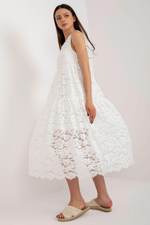 Chic Flared Lace Day Dress for Effortless Elegance