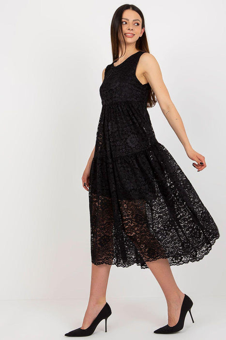 Chic Flared Lace Day Dress for Effortless Elegance