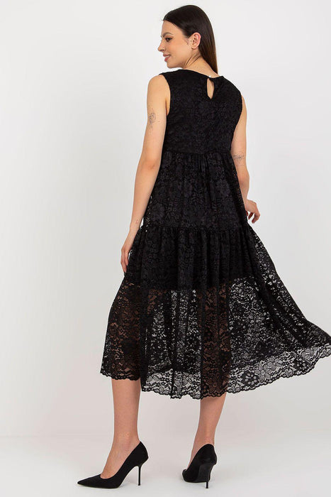 Chic Flared Lace Day Dress for Effortless Elegance