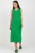 Chic Heart Neckline Sleeveless Daydress with Stylish Side Slits - Cotton Spandex Blend