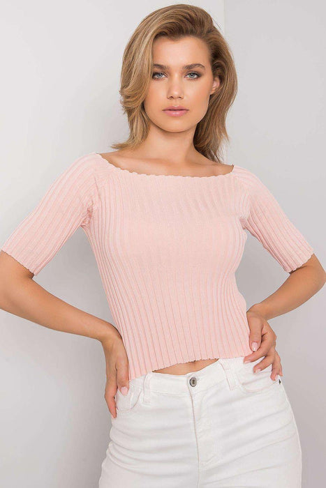 Elegant White Boat Neck Ribbed Top