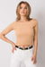 Elegant White Boat Neck Ribbed Top