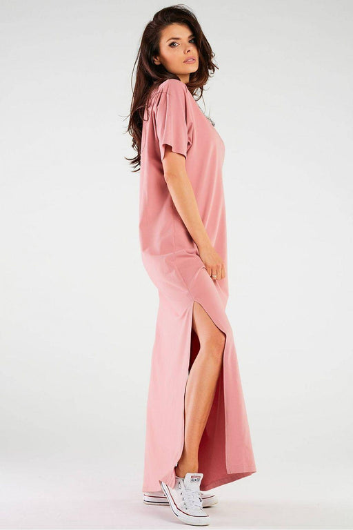 Feminine Elegance Side-Slit Maxi Dress