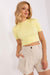 Chic Ribbed Short Sleeve Blouse - One Size Fits All