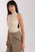 Elegant Sleeveless Turtleneck Top with Decorative Zircon Accents