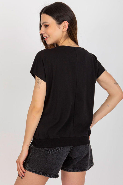 Chic Parisian-Inspired Cotton Short Sleeve Top