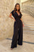 Chic Wide-Leg Jumpsuit with Flared Sleeves and Statement Belt