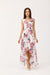 Elegant Floral Chiffon Maxi Dress with Stylish Envelope Neckline for Special Occasions