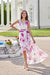 Elegant Floral Chiffon Maxi Dress with Stylish Envelope Neckline for Special Occasions