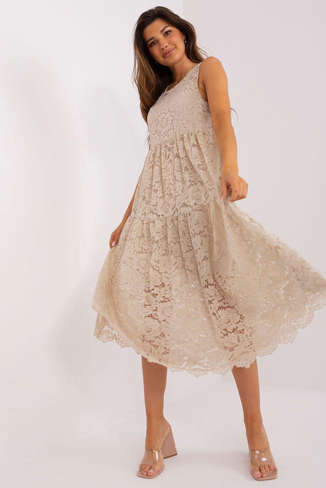 Chic Flared Lace Day Dress for Effortless Elegance