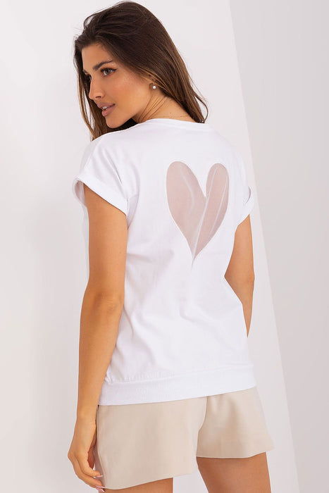 Elegant Heart Mesh Back Top