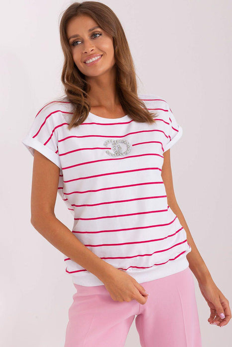 Elegant Striped Cotton Blend Top