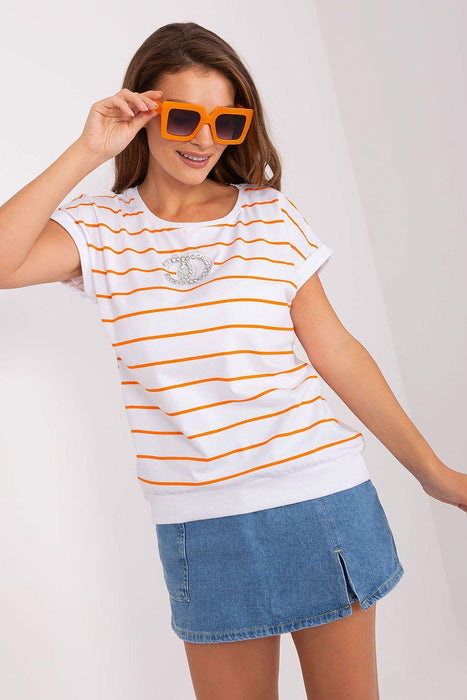 Elegant Striped Cotton Blend Top