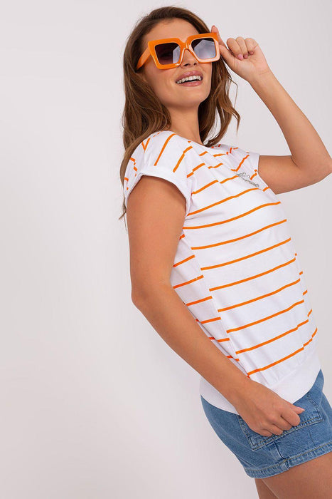 Elegant Striped Cotton Blend Top