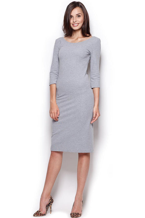 Sophisticated Boat Neck Midi Dress in Figl's Timeless Elegance