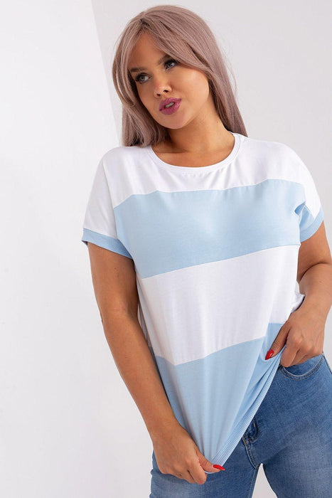 Chic Cotton Plus Size Striped Blouse