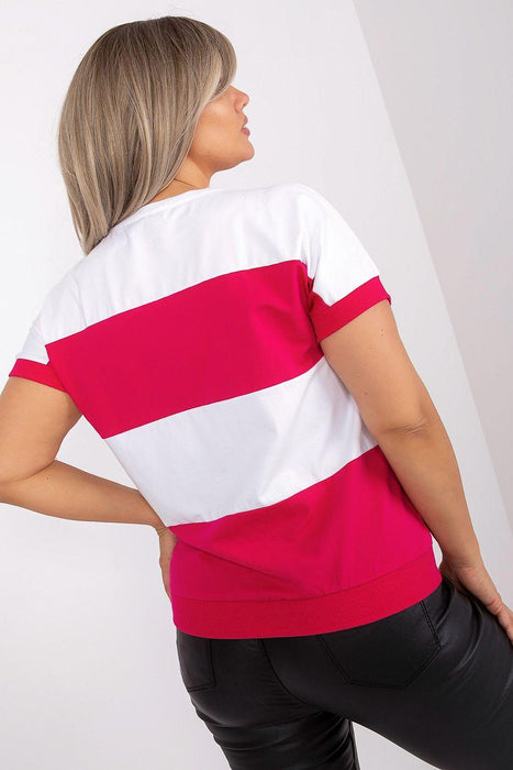 Chic Cotton Plus Size Striped Blouse