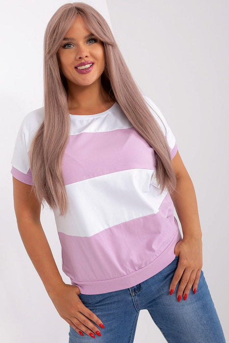 Chic Cotton Plus Size Striped Blouse