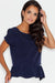 Sophisticated Frill Short Sleeve Blouse in Luxe Polyester & Spandex Blend