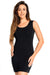 Ladies' Black Cotton T-Shirt with Stretch - Teyli Collection