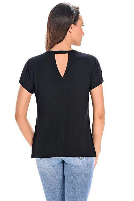 Bamboo Elegance Women's Blouse with Mesh Accents