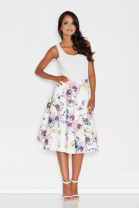 Floral Fantasy Flared Midi Skirt - Figl's Charming Elegance