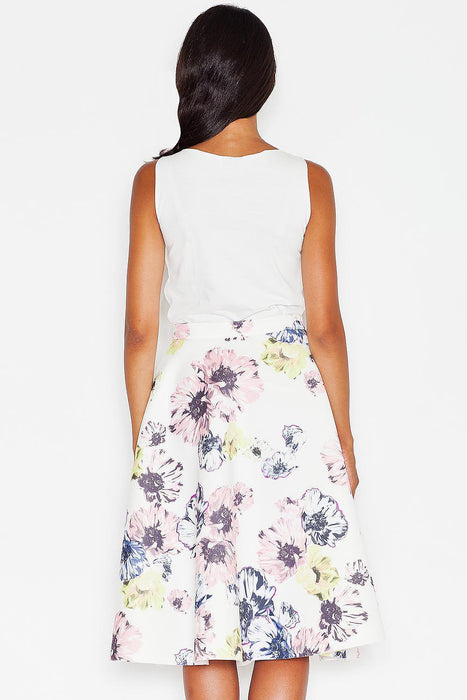 Floral Fantasy Flared Midi Skirt - Figl's Charming Elegance