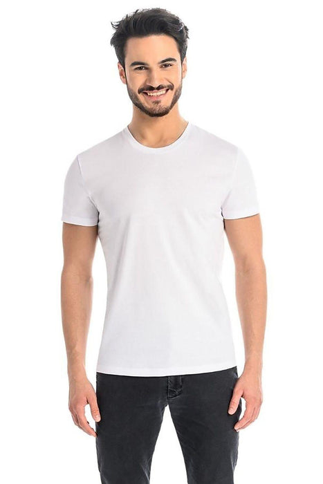 Classic White Cotton Tee for Men with Subtle Logo Detail