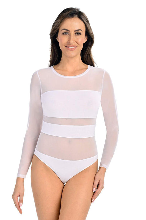 Luxe Viscose-Infused Sheer Mesh Sculpting Bodysuit