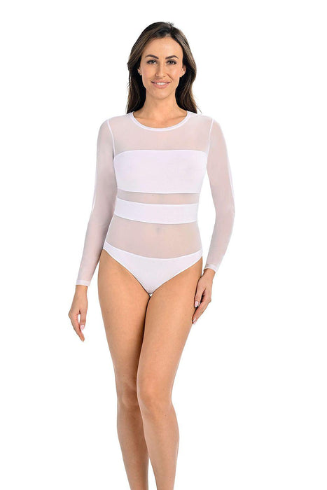 Luxe Viscose-Infused Sheer Mesh Sculpting Bodysuit