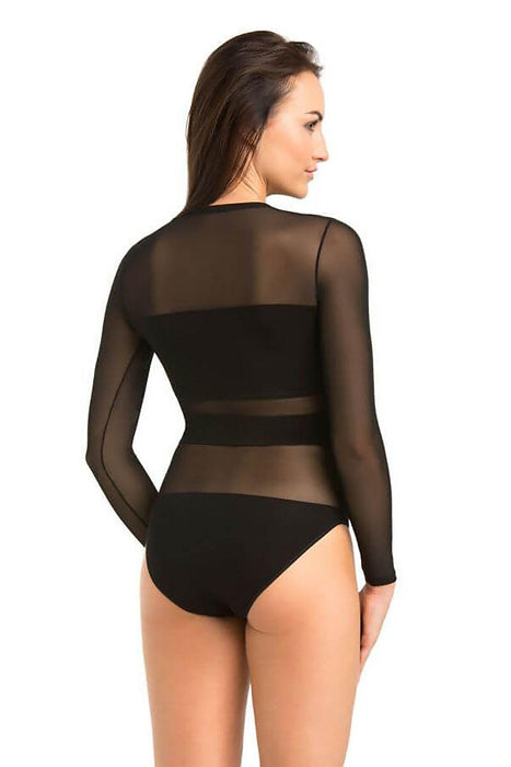 Luxe Viscose-Infused Sheer Mesh Sculpting Bodysuit