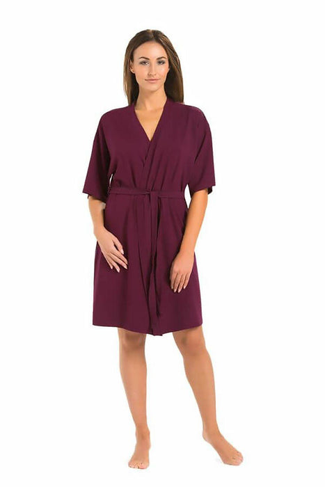 Eggplant Viscose Women's Classic Summer Robe