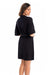 Stylish Black Viscose Women's Knee-Length Bathrobe