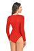 Elegant Red Stitch Detail Viscose Bodysuit