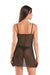 Lace-Trimmed Black Mesh Chemise for a Sensuous Night