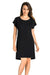 Nighttime Elegance Black Nightshirt Dress for Women