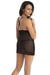 Seductive Mesh Chemise with Floral Lace Accents