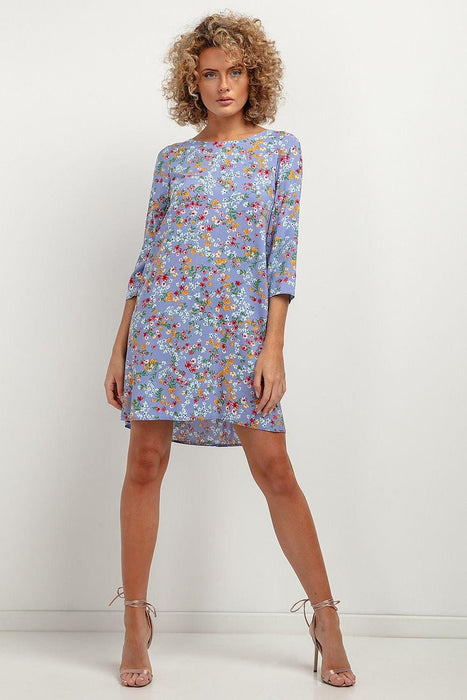 Elegant Viscose Patterned Midi Dress