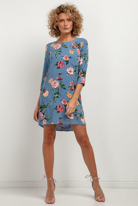 Elegant Viscose Patterned Midi Dress