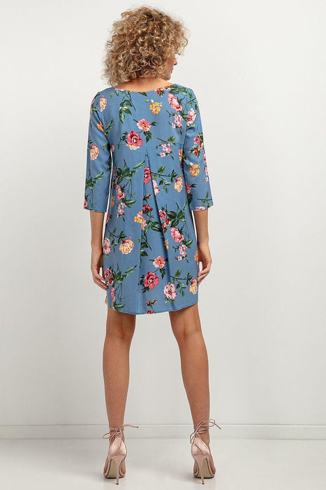 Elegant Viscose Patterned Midi Dress