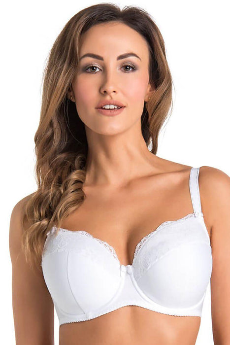 Teyli Elegant Lace Underwire Padded Bra in White