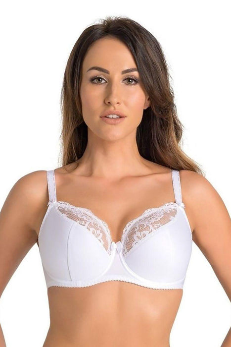 Elegant Floral Lace Underwired Beige Bra