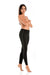 Teyli Stylish Black Cotton Fitness Leggings with Flattering Side Stitch Design