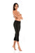 Stylish Black 3/4 Leggings with Chic Side Slits - Teyli