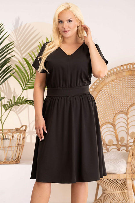 Elegant Flared Midi Dress: Karko Plus Size Charm