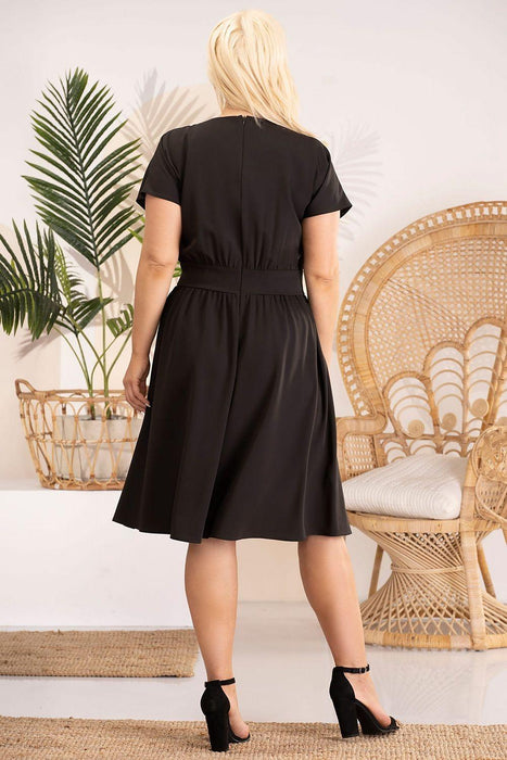 Elegant Flared Midi Dress: Karko Plus Size Charm