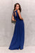 Sparkling Brocade Evening Gown with Elegant V-Neck Design