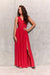 Sparkling Brocade Evening Gown with Elegant V-Neck Design