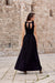 Sparkling Brocade Evening Gown with Elegant V-Neck Design