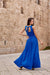 Sparkling Brocade Evening Gown with Elegant V-Neck Design